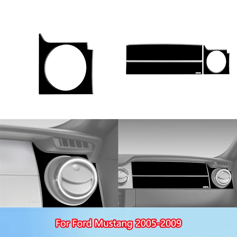 

Passenger Air Vents Brand New ABS Gloss Black Stickers For Ford Mustang 2005 2006 2007 2008 2009 Car Interior Accessories