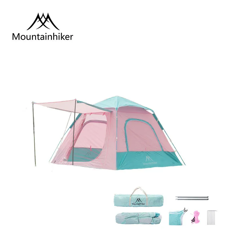

Уличная палатка для кемпинга Mountainhiker, автоматическая быстрооткрывающаяся пляжная палатка, парк, пикник, водонепроницаемое солнцезащитное покрытие, серебряная палатка Begonia