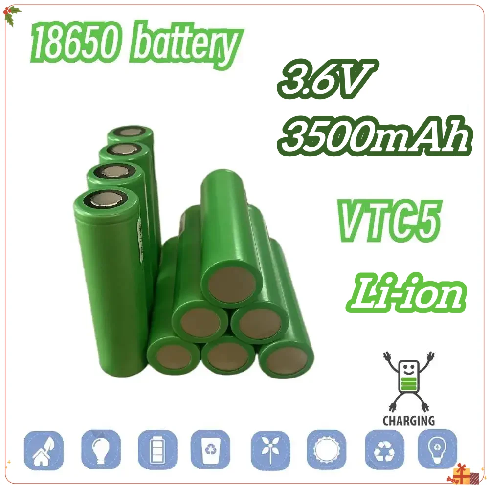 3.6V 3500mah 18650 Battery For Sony C5 US18650 VTC5 30A Lithium ion Battery Replacement External Battery+Charger
