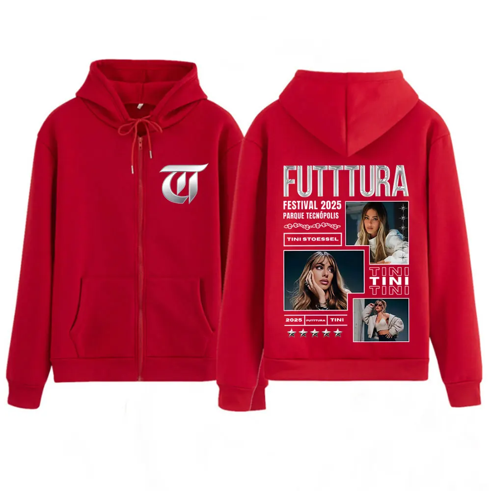 المغني تيني ستوسيل فوديرا ألبوم 2025 جولة الجرافيك قلنسوة بسحاب الرجال النساء سترة أنيقة تحمل شعار لعبة البيسبول خمر فضفاض زمم البلوز القمم #5