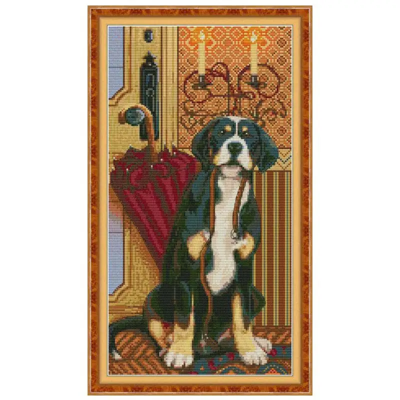 Chinese Dog Animals Kit, Cross Stitch Needlework Sets, Home Decor, Ready to Go Out, 11 CT, 14 CT, 18 CT, 16 CT, 22 CT, 25 CT, 28