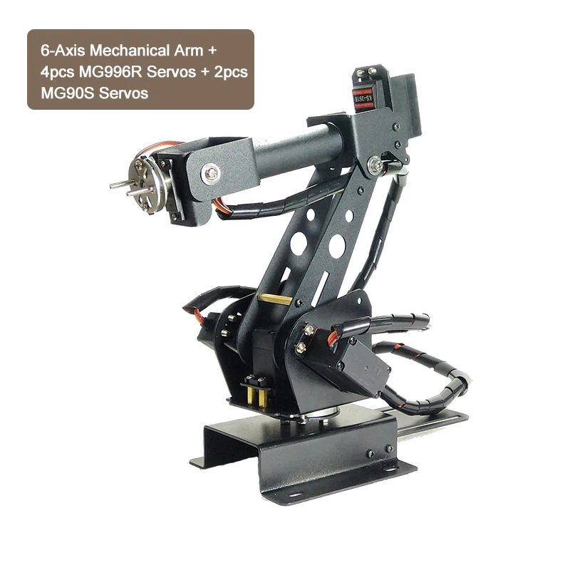 Промышленный механический 6-осевой робот-манипулятор с 4 шарнирными роботами MG996R и 2 сервоприводами MG90S