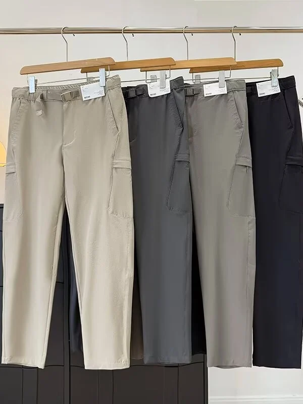 

Men's Casual Straight Leg Pants Elastic Workwear Spring Summer New Sle Comfortable Breathable Zipper Fly Color