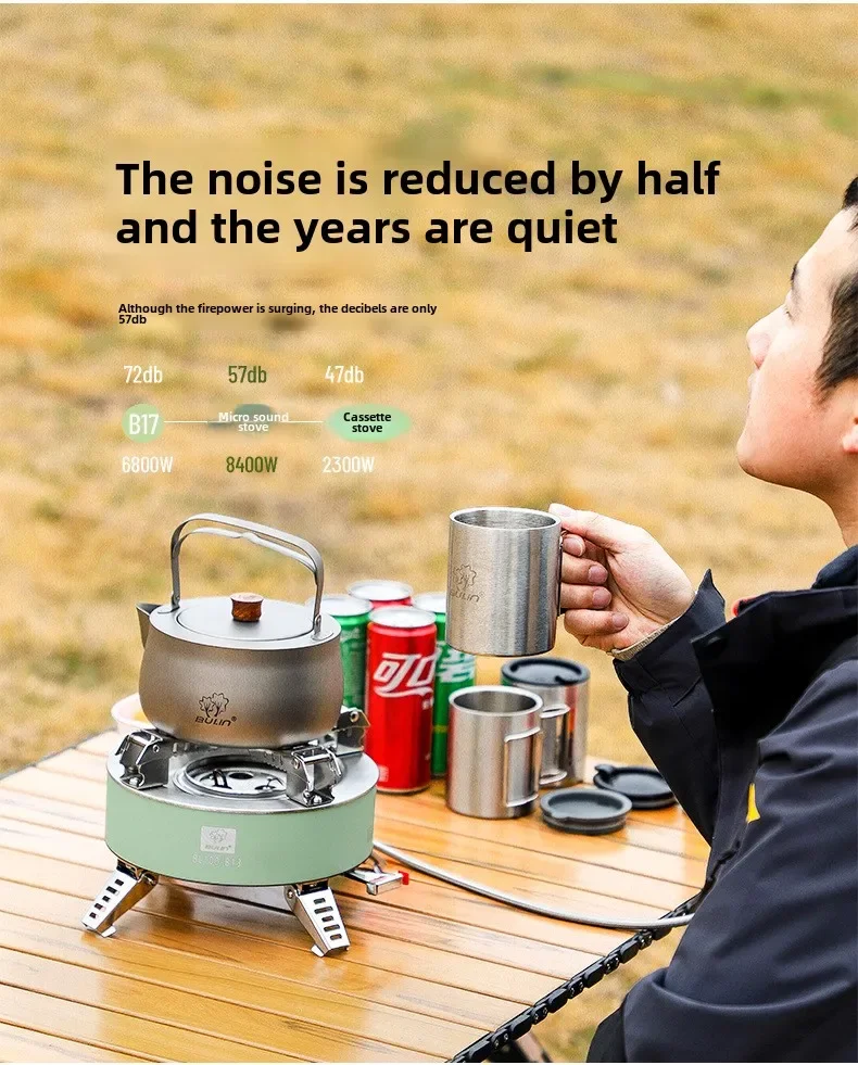 BULIN nouveau poêle extérieur Portable Plateau Camping cuiseur coupe-vent Cassette poêle équipement de cuisson eau chaudière poêle