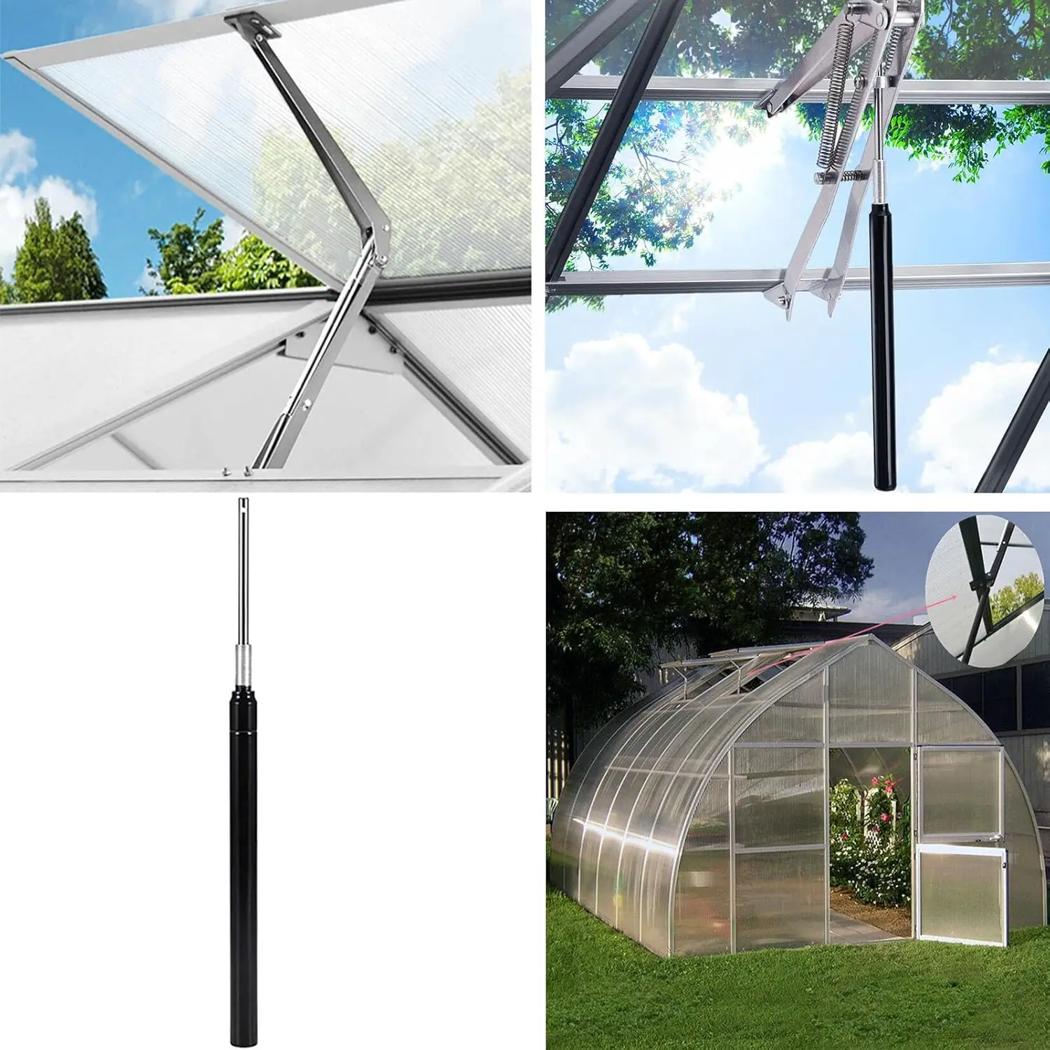 

Solar Automatic Greenhouse Window Opener Vent Replacement Pole Roof Ventilation Limiter Controller Opener Cylinder Lifter Total