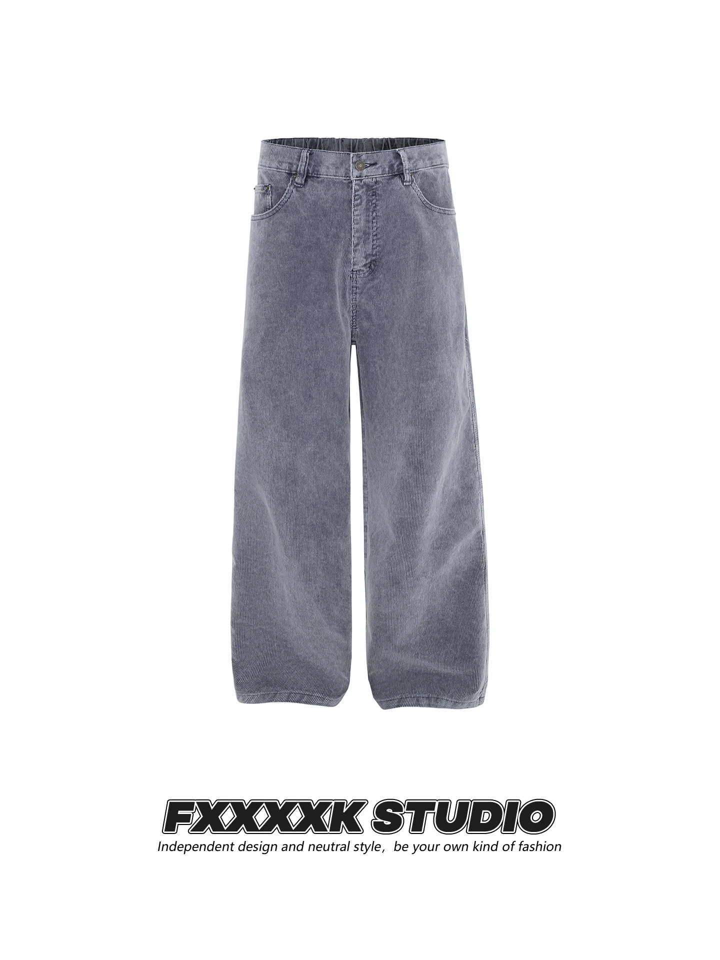

FXK Original American Retro Blue Waed Outdated Corduroy Loose Straight Leg Wide Leg Casual Pants Long Trousers ex