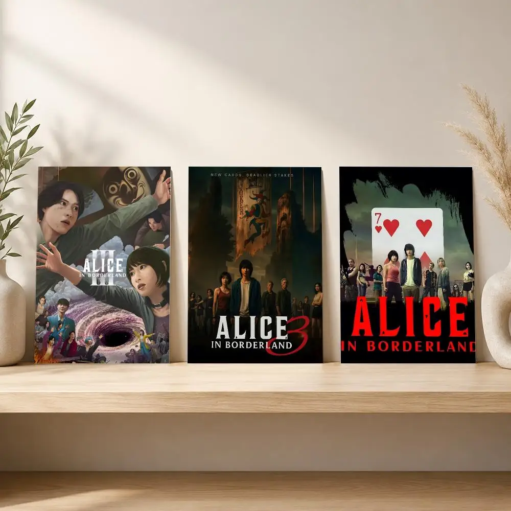 Alice in B-Borderland Poster Stickers HD Painting Self-Adhesive Modern Art for Bedroom Living Room Home Decor Wall Decals Gift