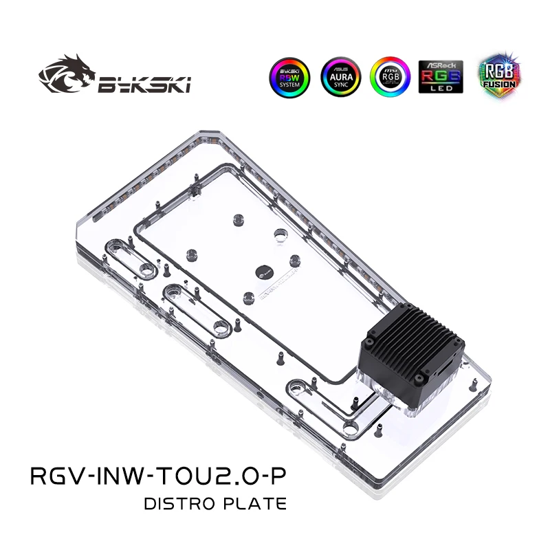 BYKSKI Acrylic Board Water Channel Solution Use for IN WIN TOU2.0 Case Chassis for CPU GPU Block / 3PIN RGB / Combo DDC Pump