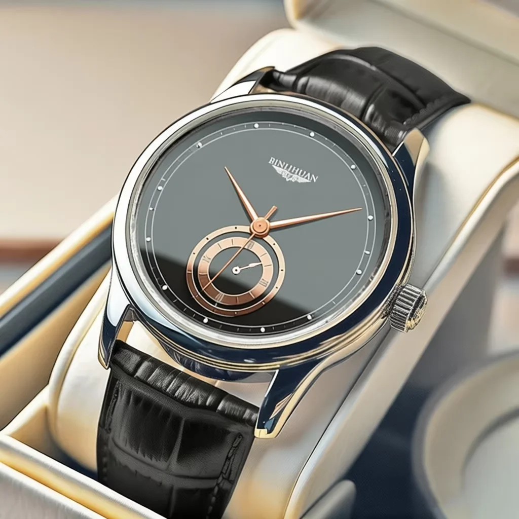 Modny czarny skórzany zegarek – Fashion Mens Watches recenzja i cena