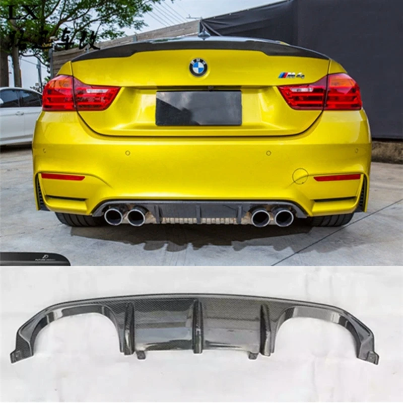 

For BMW M3 F80 M4 F82 F83 Carbon Fiber Rear Diffuser 2014 + M3 Sedan M4 Coupe Cabrio Rear Bumper Lip