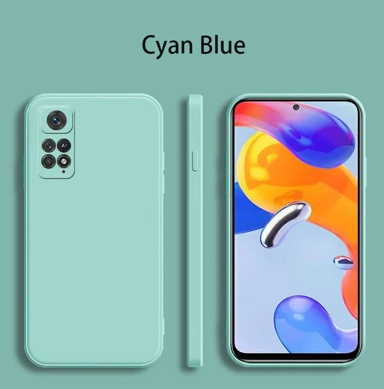 For Xiaomi Redmi Note 12 Pro 4G Square Liquid Silicone Phone Case for Redmi Note12 Pro 4G Camera Protection Cover Fundas view 3