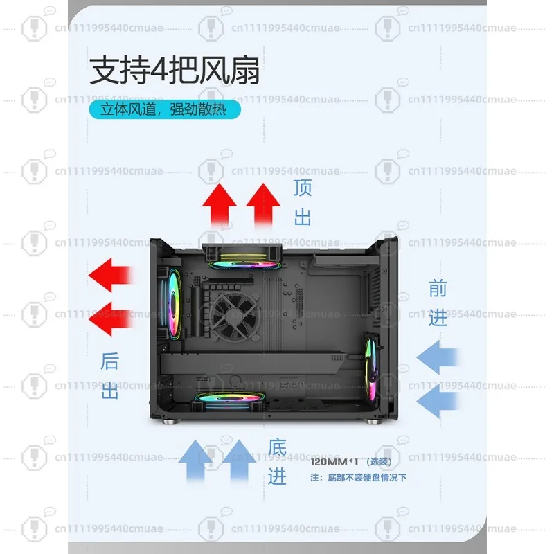 Desktop computer host case, desktop mini transparent portable handle game case