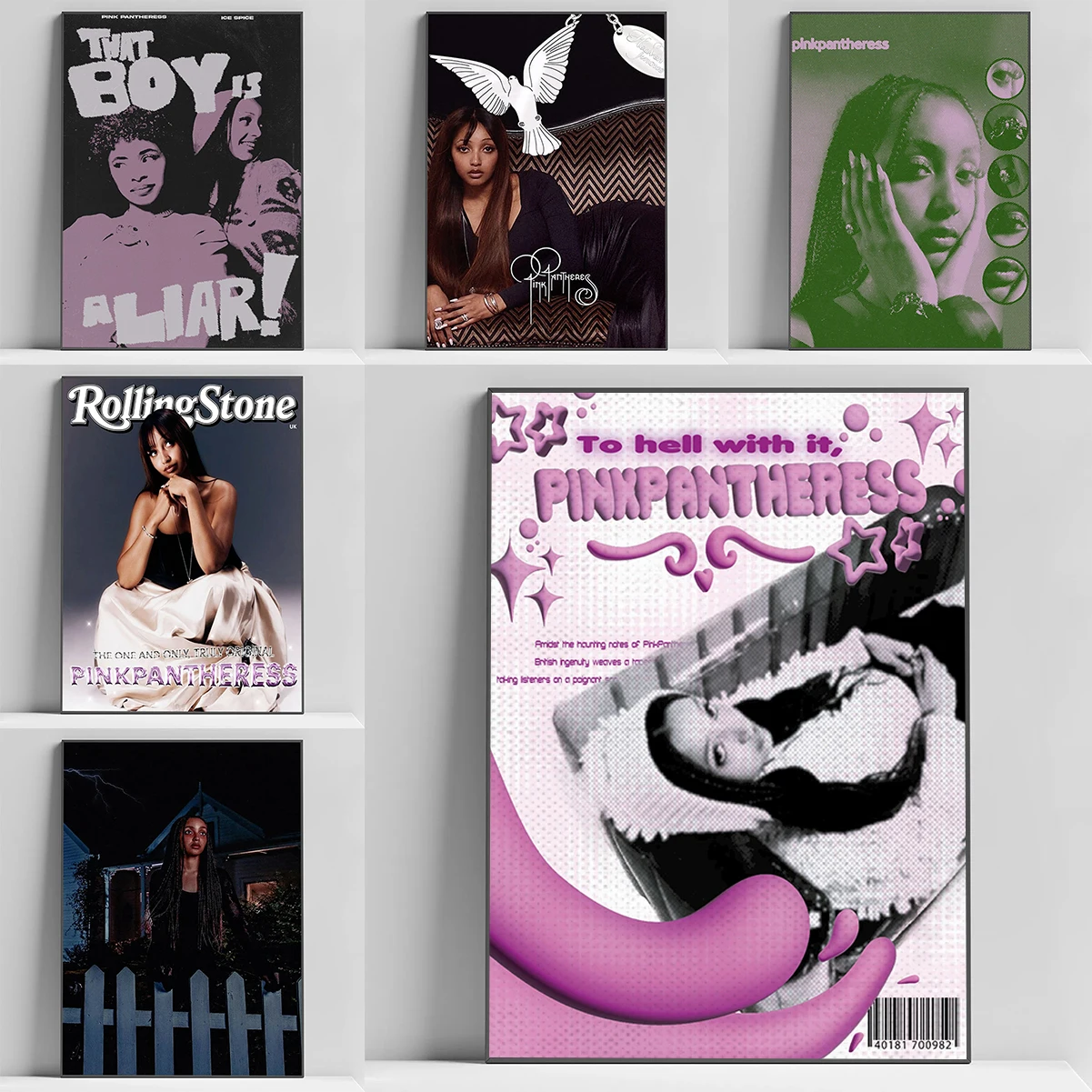 British Singer P-PinkPantheress Poster Living Room Decoration Posters for Wall Decororation Painting on Canvas Print Art Bedroom