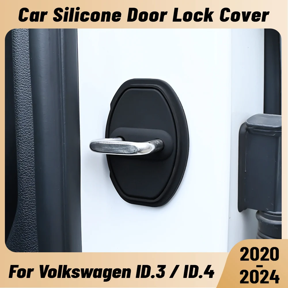 

Для Volkswagen ID.3 ID.4 2020-2024 автомобильный дверной амортизатор, защита дверного замка, силиконовые автоматические дверные замки, защелки, аксессуары