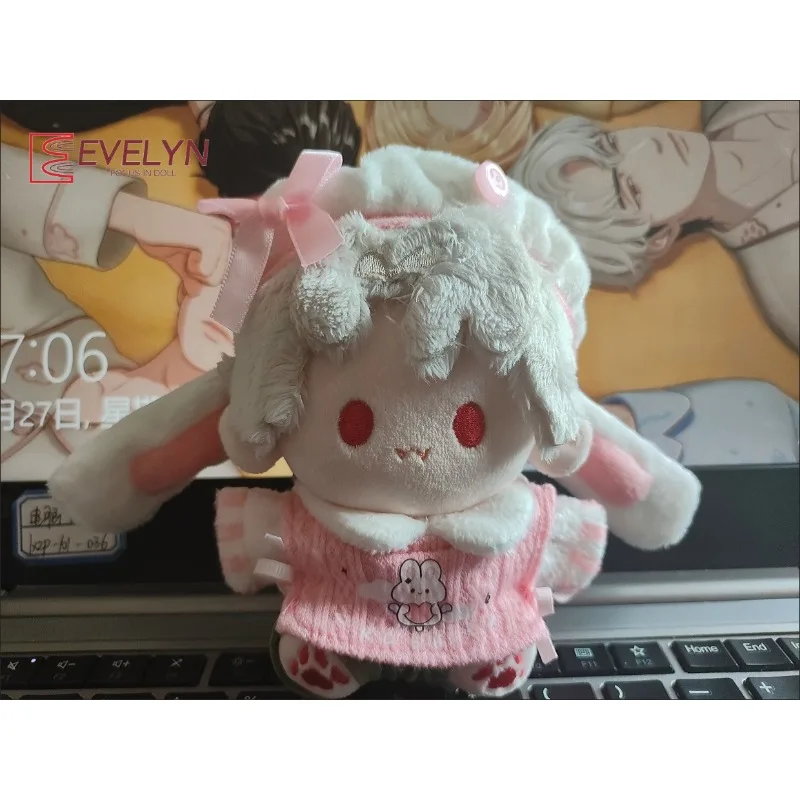 

Evelyn (Doll) 10cm Doll's Clothes Lovely Pink design Rabbit Hat Cap Vest T-shirt Tops Replaceable Clothing Love and Deepspace