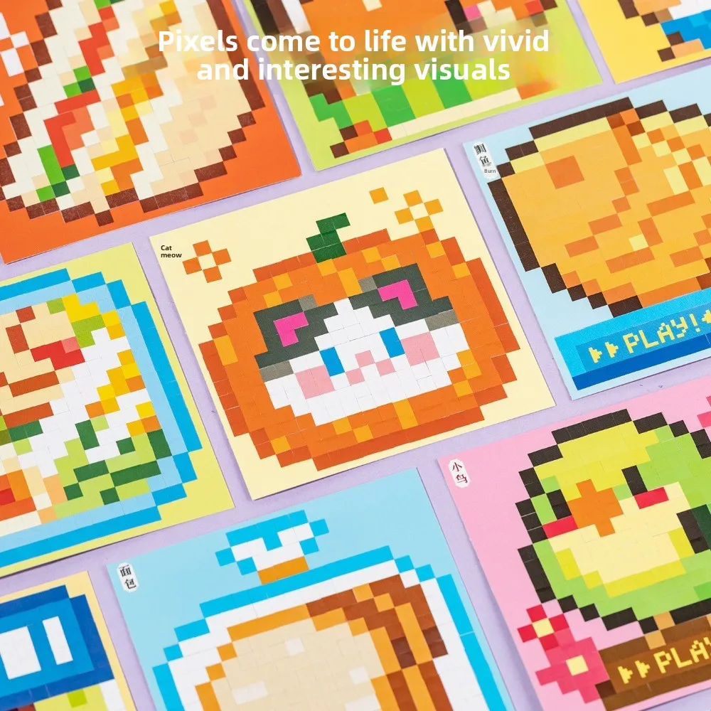 

Набор стикеров в пиксельном стиле: 24 листа, 8 сцен, животные и магазины, миниатюрные сцены, мини-стикеры для скрапбукинга, DIY поделки