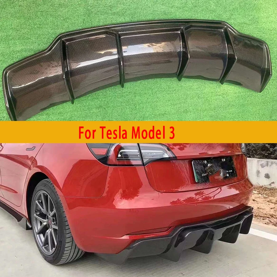 

Для Tesla Model 3, задняя губа из углеродного волокна, автомобильный задний бампер, диффузор, задние сплиттеры, спойлер, задняя губа, автомобильные аксессуары, комплект кузова