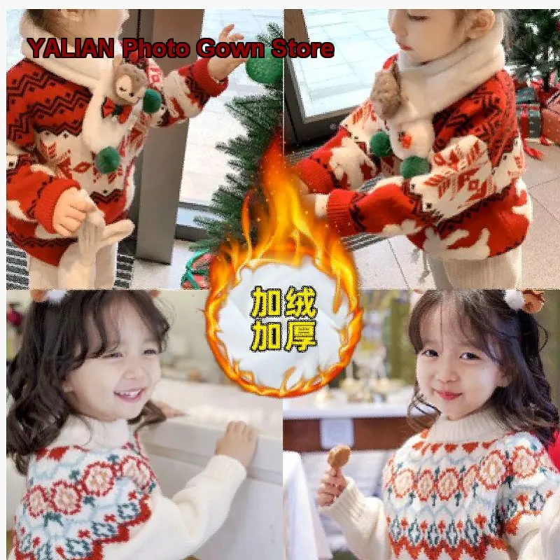 Girls Fleece Lined Base Layer Top Kids Winter 2026 Stylish Thickened Warm Knit Top