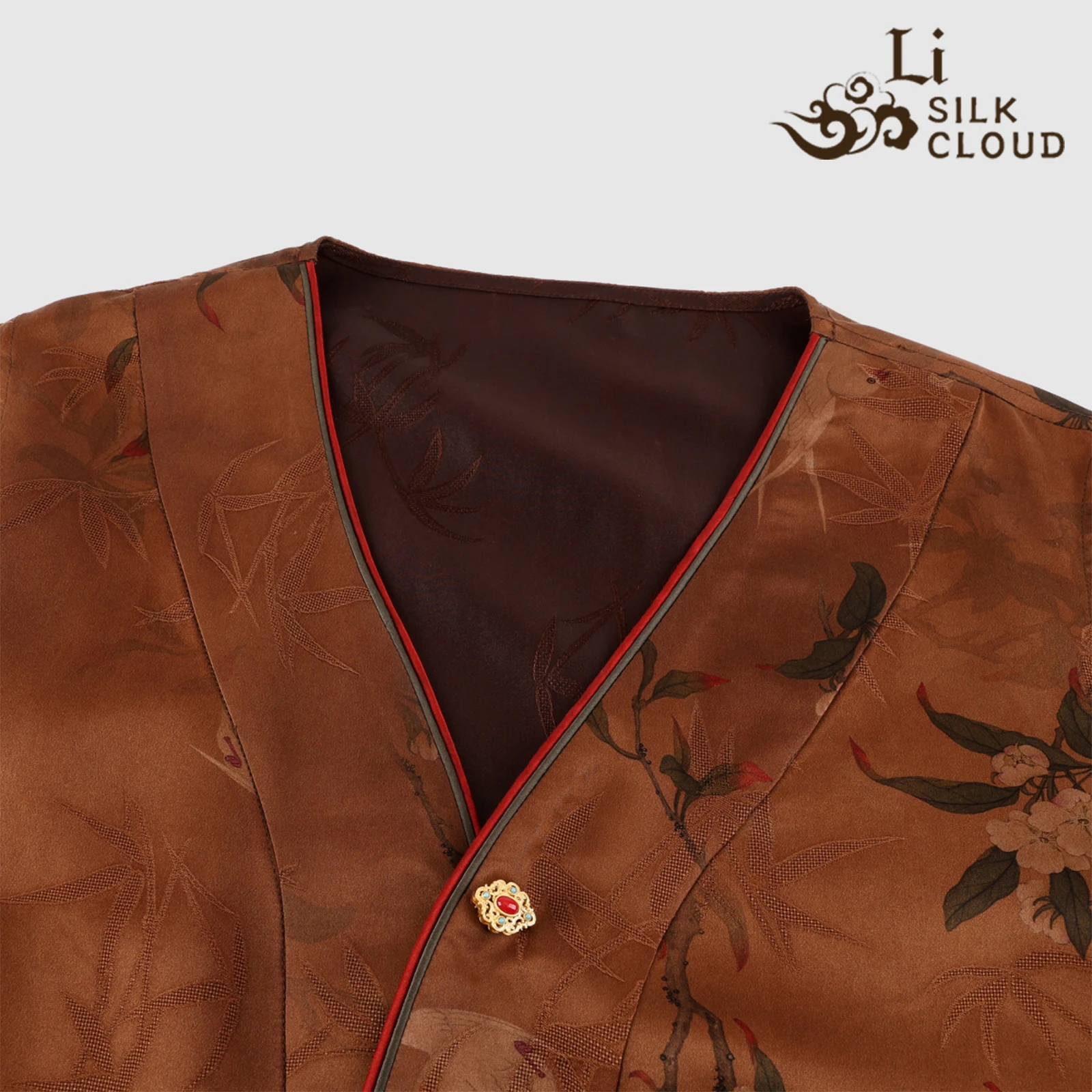 LI SILK CLOUD Robe Xiangyunsha d'automne soyeuse – 100 % soie de mûrier, style traditionnel chinois et confort respectueux de la peau