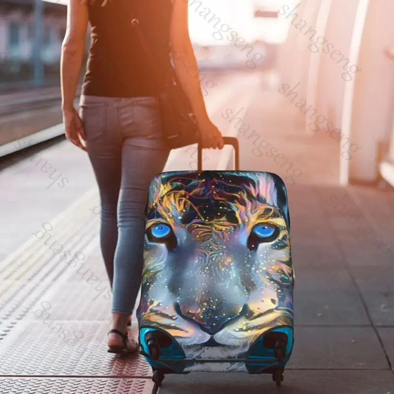 Travel suitcase protective case, suitcase cover, elastic protection, washable Luggage cover, 18-32 in Fierce Tiger animal
