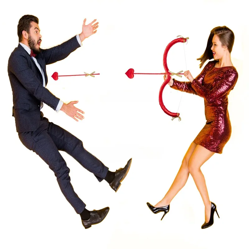 Cupid's Pfeil und Bogen Valentinstag Cosplay Requisiten Flügel Komplettset Requisite zum Verkleiden Unisex Männer Frauen Paar Zubehör