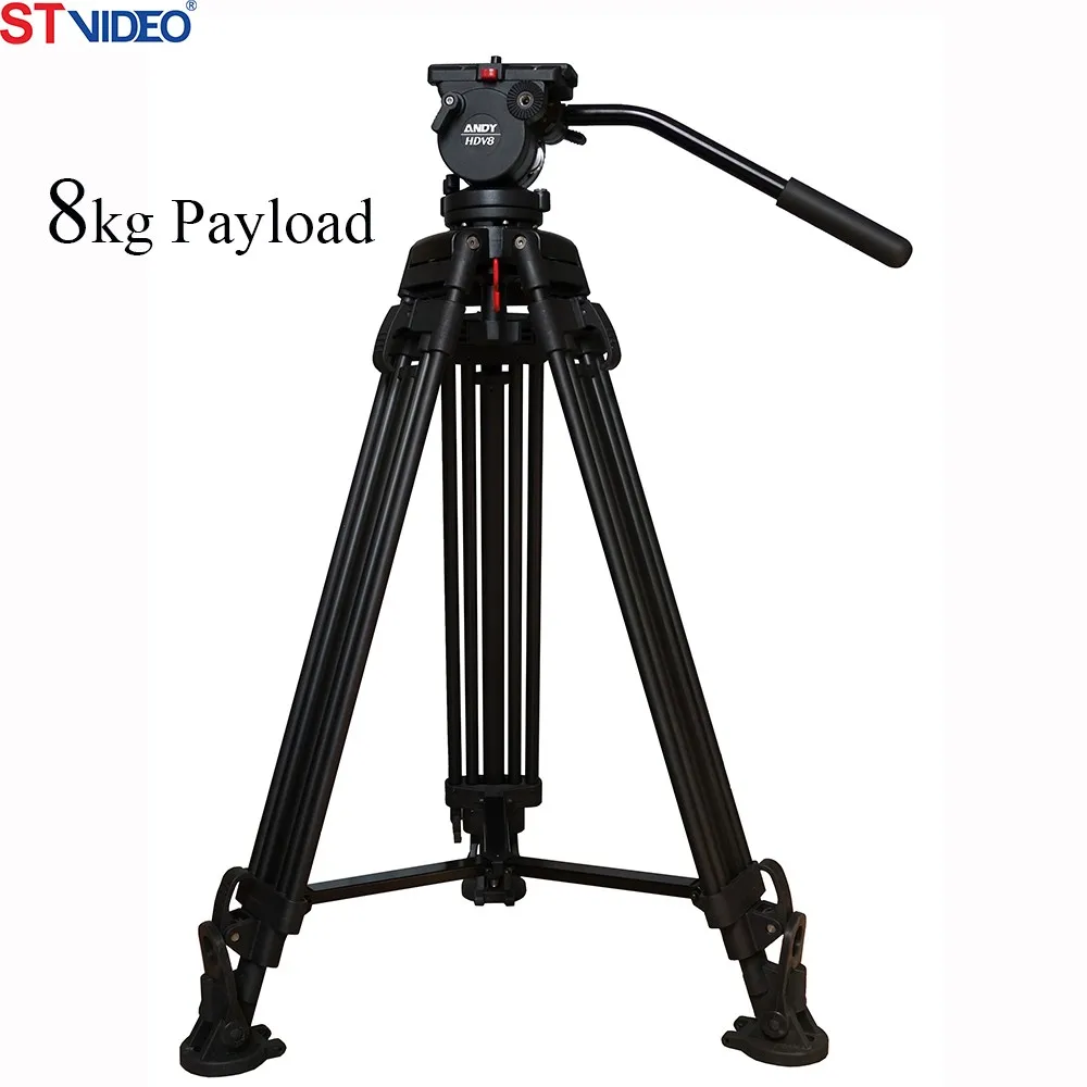 8kg payload Professional Video Tripod Kit with 75mm Bowl Fluid Head and Carbon Fiber Tripod