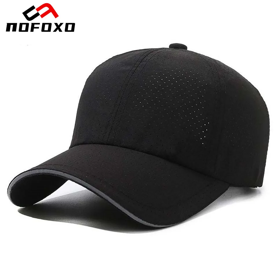 

NOFOXO Spring Summe Solid Color Mesh Cap Breathable Sun Protection Running Adjustable Tennis Fishing Golf Hat Quick Drying