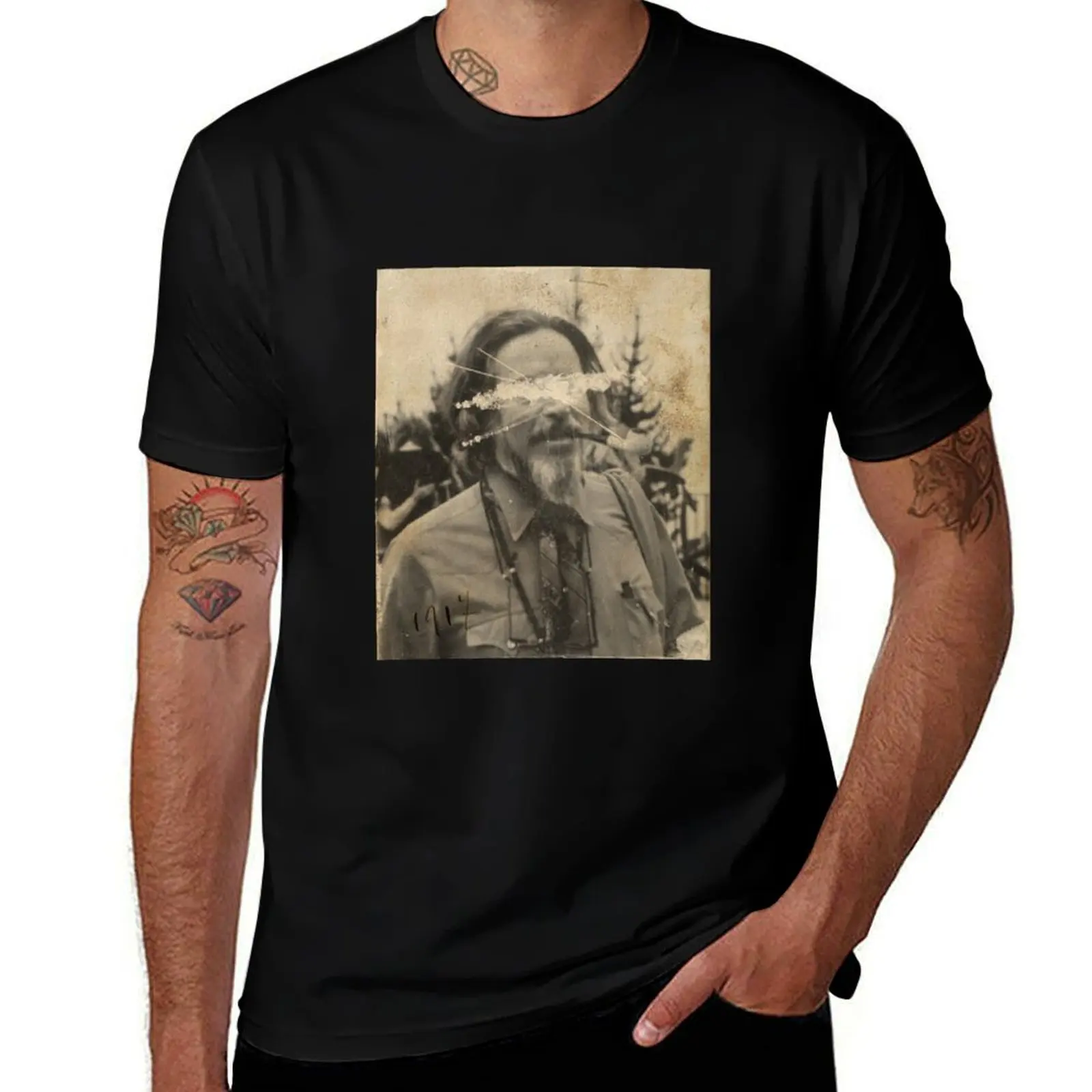 

Alan Watts Retro Photo T T-Shirt t shirts for man graphic funny printed t shirts for man man shirts cotton T-shirt