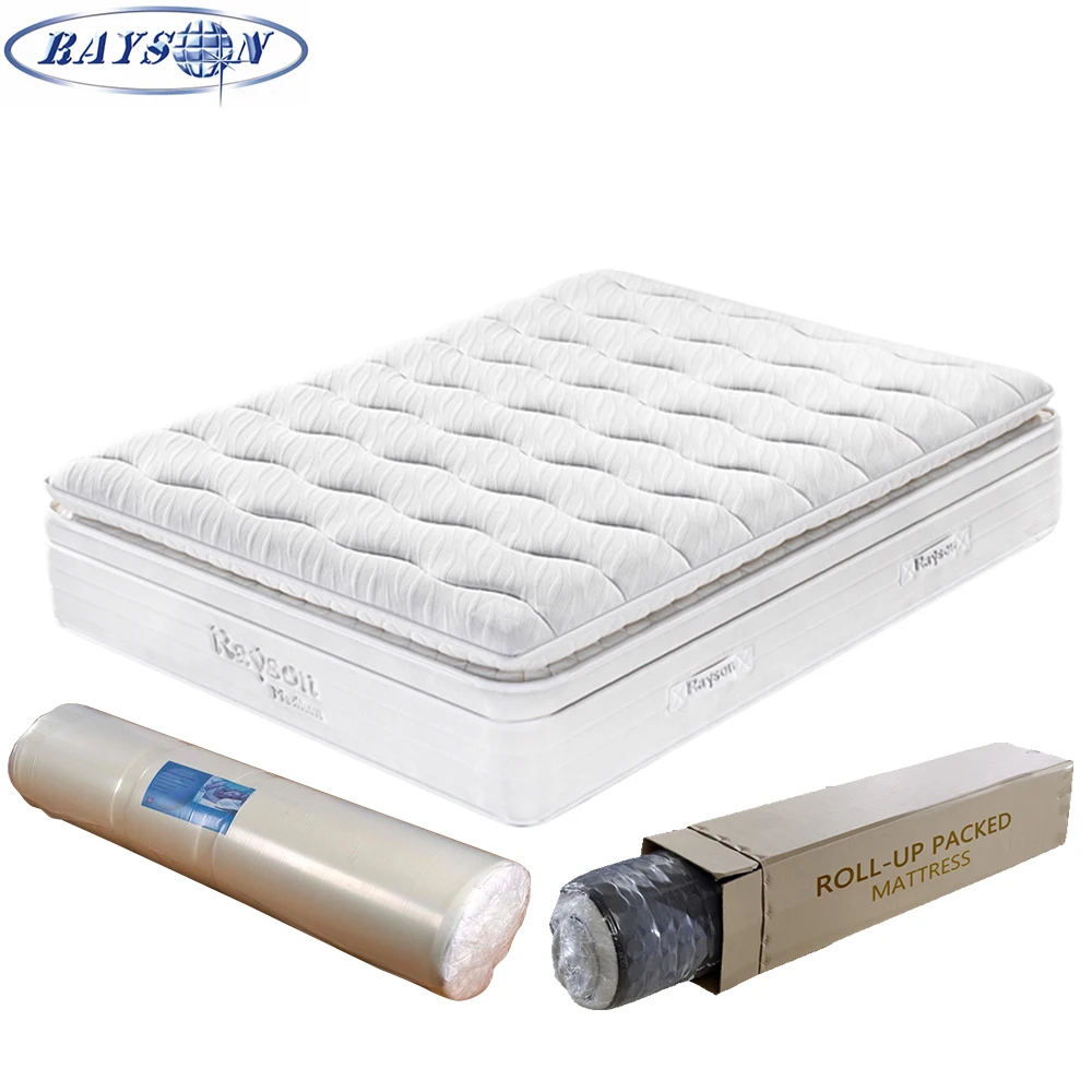 Luxury Hotel Mattress Roll up Box Spring Mattress Hotel Bed Pocket Coil Spring Mattress