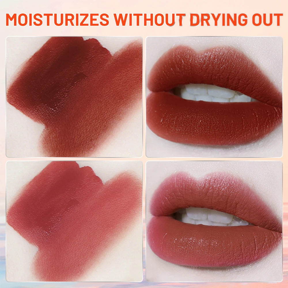 MeiYanQiong リップスティック リップグロス 防水 ノンスティックカップ マットな質感 ナチュラル カラーロックダウン 長期的な水分 2色