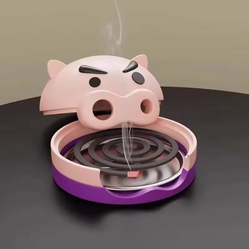 

Piggy Mosquito Coil Holder with Tray, Cute Incense Burner Box for Home Desktop Decoration, Living Room Bedroom Ornament