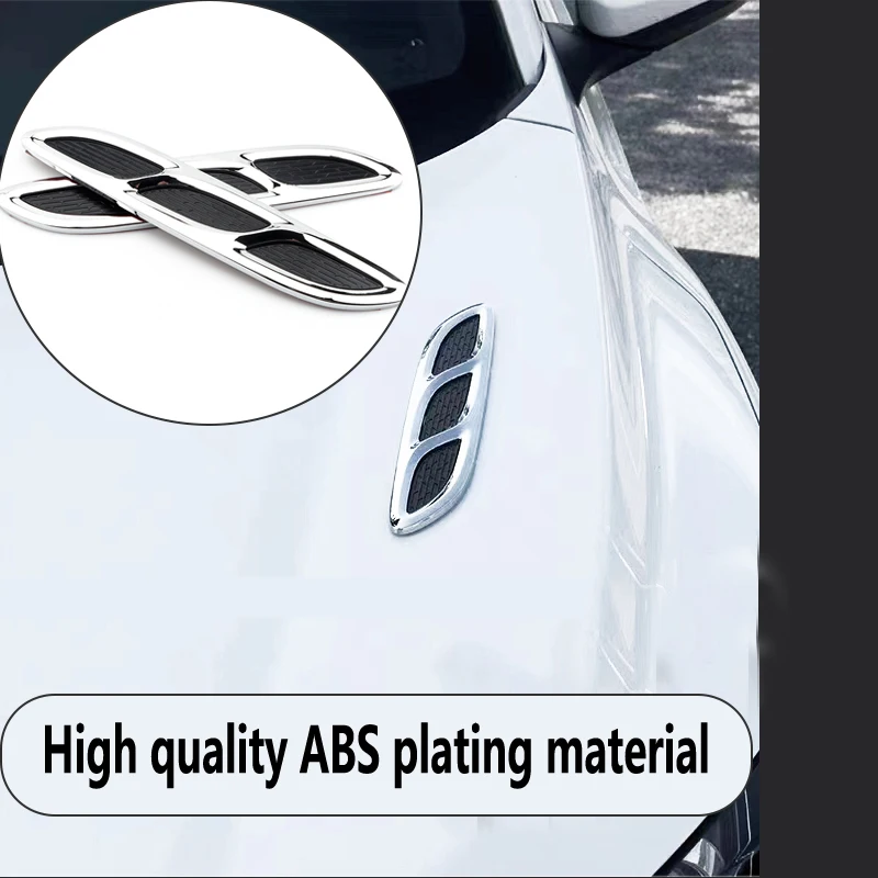 Automobile modified air outlet decoration body leaf side vent bonnet decoration electroplating simulation side vent patch