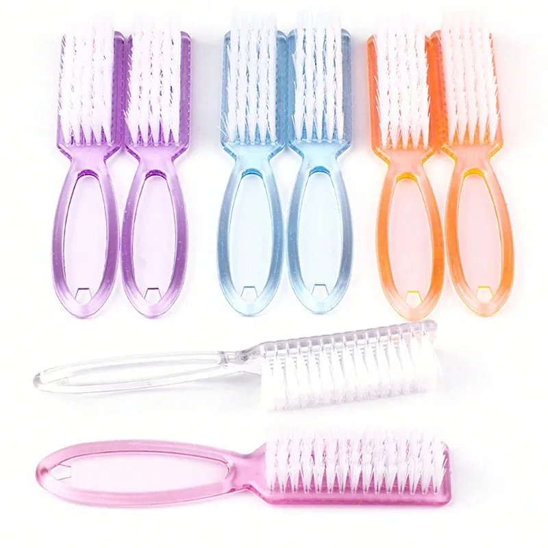 Brosse de nettoyage pour ongles, 2 pièces, élimine la poussière, poudre, nettoyant en plastique pour Gel UV acrylique, accessoires de manucure, soins des ongles, 2030