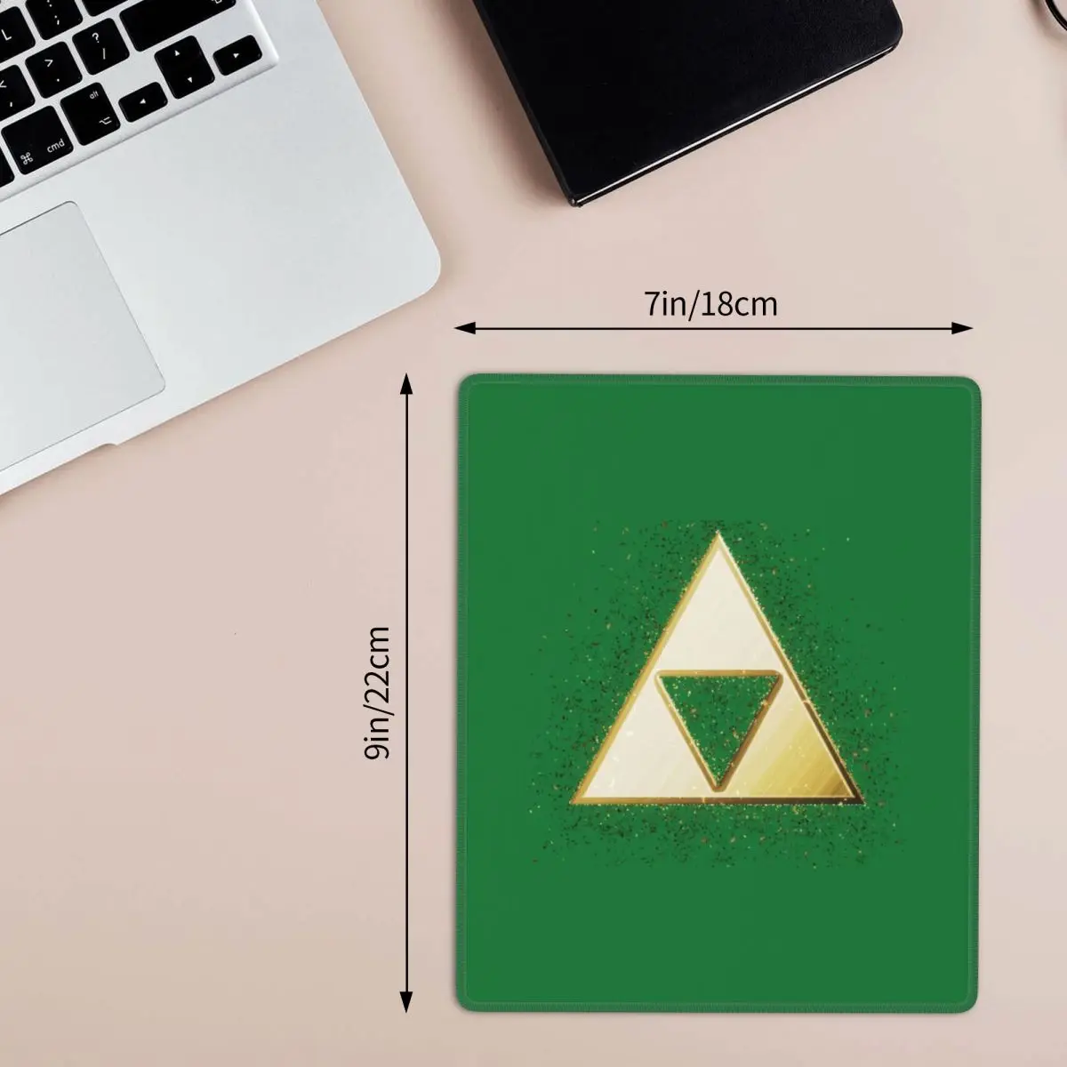 Gold Triforce Glitter Paint Splatter 7x9 in 22x18 cm Mouse Pad Computer Keyboard Mouse Mat Gaming PC Laptop Desk Mat