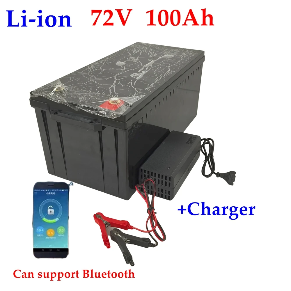 LH-Batterie lithium étanche 72V 100AH li ion avec BMS pour scooter 5000W 8000W AGV démo Go Cart Skateboard vélo + chargeur 10A