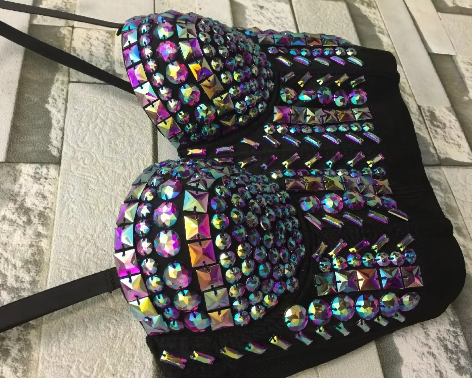 

Вечернее бюстгальтер для косплея со стразами Гага, бюстье с жемчугом и бриллиантами, пуш-ап, бюстгальтер без косточек для ночного клуба, женский бюстгальтер, укороченный топ, жилет, вечерние большие размеры