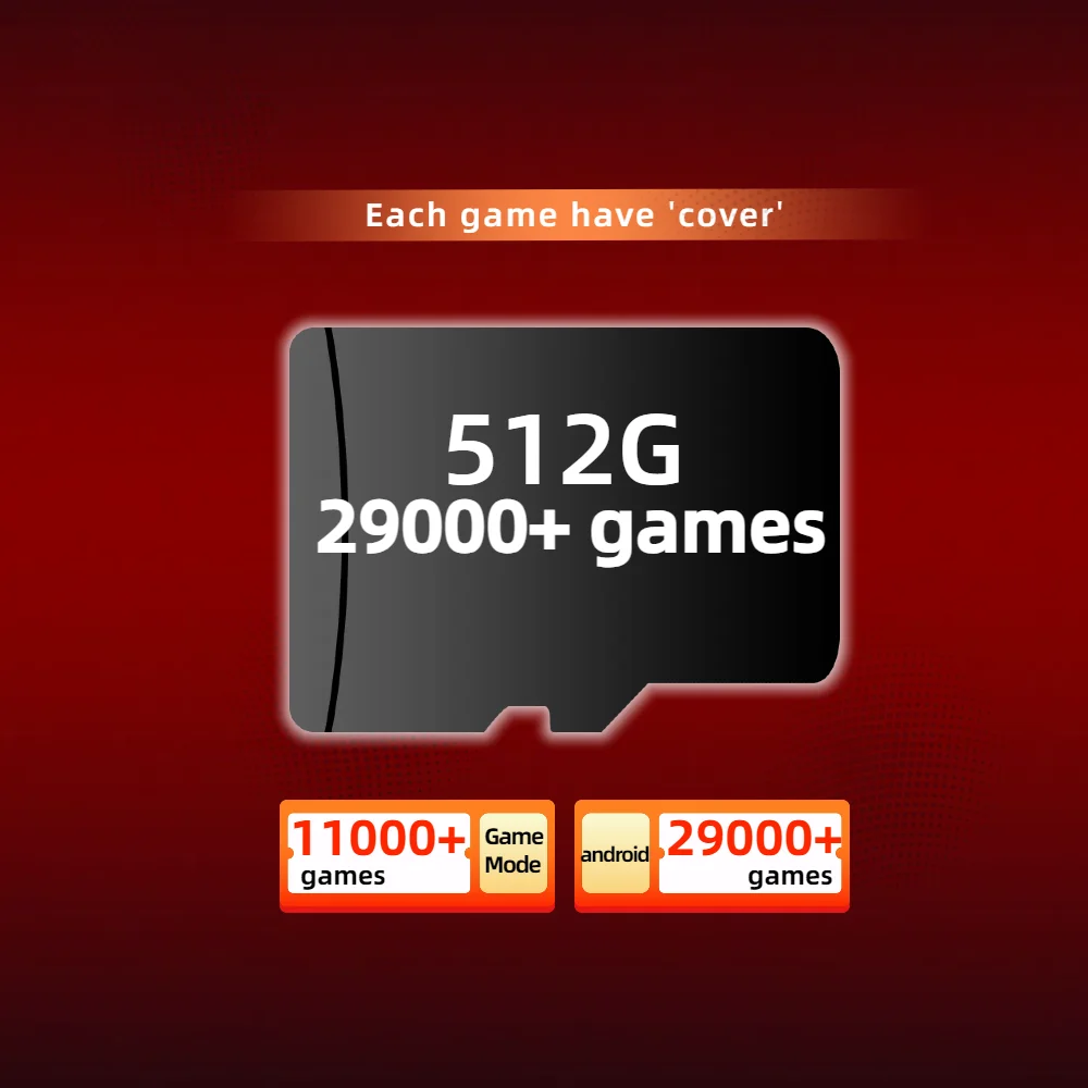 บัตร TF หน่วยความจำเกมสำหรับ anbernic RG556ทั้งหมดจำลองก่อนติดตั้งเกมย้อนยุค PS2มากขึ้น PSP แบบพกพาความเร็วสูง1TB 512G