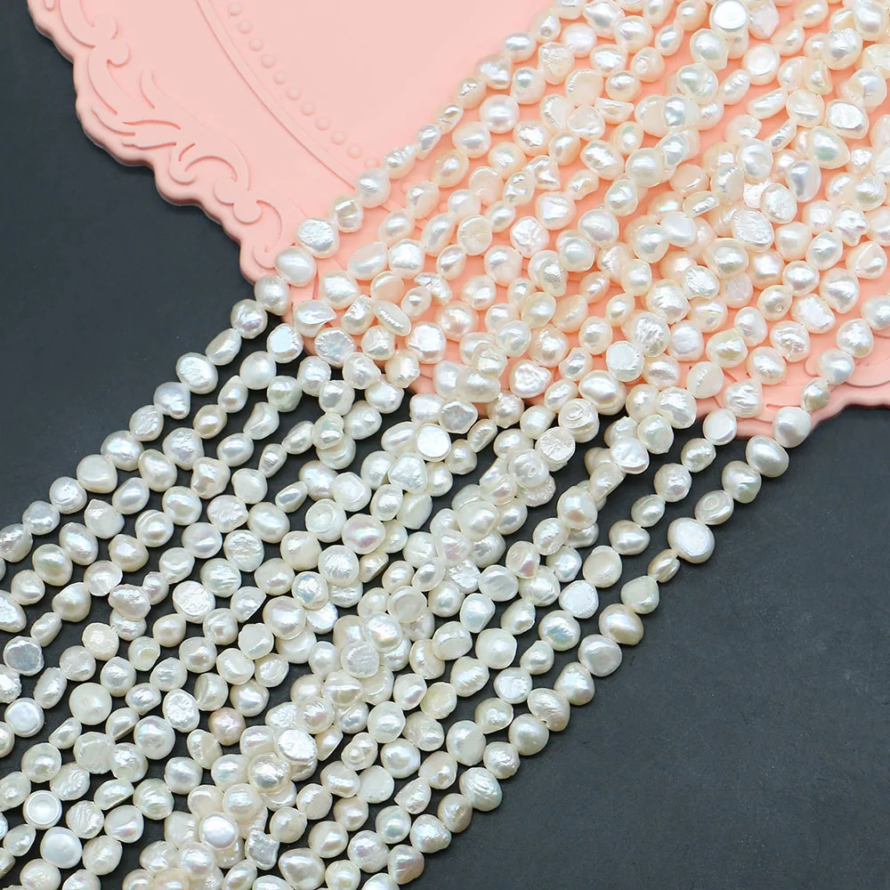 

3-7mm Natural Freshwater Pearl Irregular Loose Beads Horizontal Hole Double-sided Glossy Baroque Necklace/bracelet Accessories