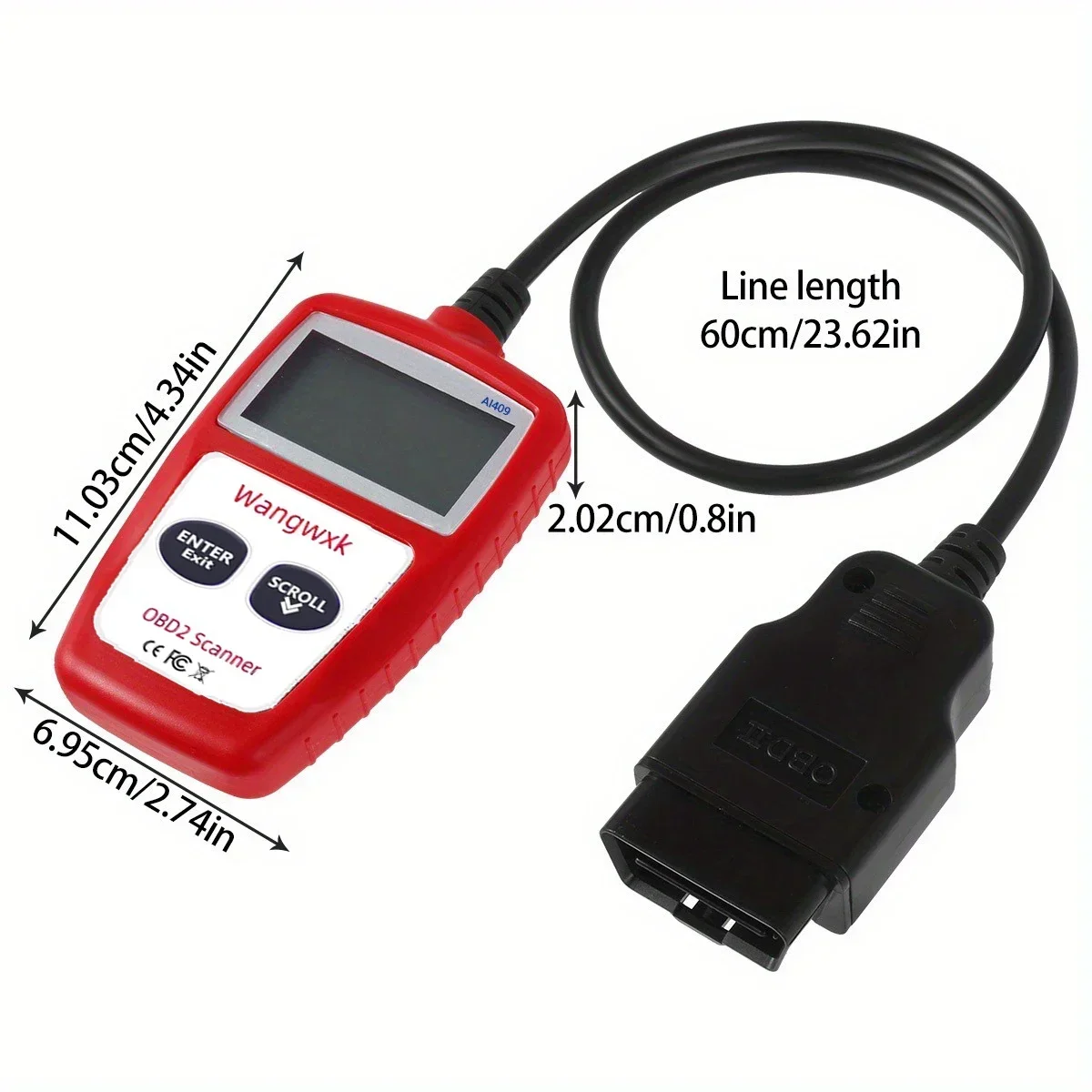 أداة تشخيص السيارات obd2 قارئ الرمز شاشة ديجيتال obd 2 الماسح الضوئي متعدد الوظائف رمز الخطأ إزالة 16 دبوس عالمي