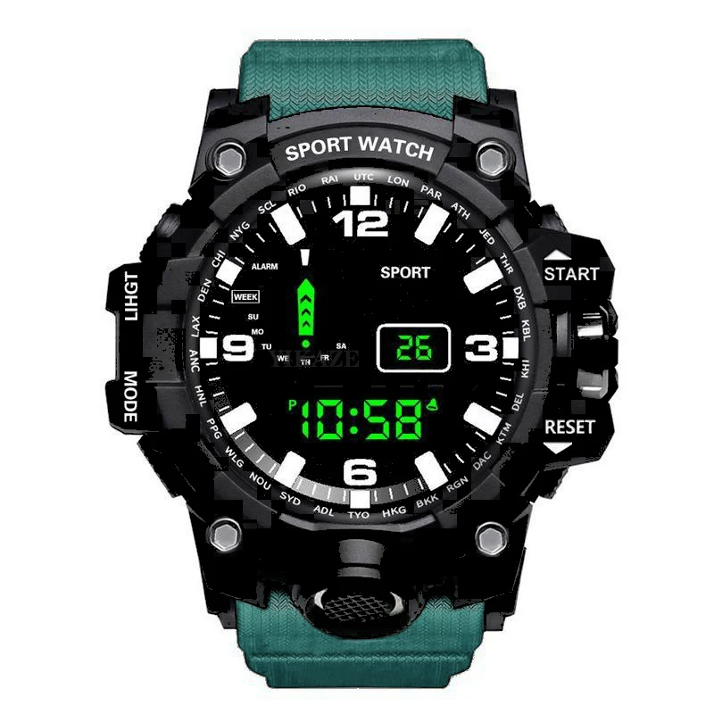 YIKAZE Y02 Sports Men\'s Watches Multifunction Military Digital Wristwatch Stopwatch Clock LED Electronic Watch for man Student