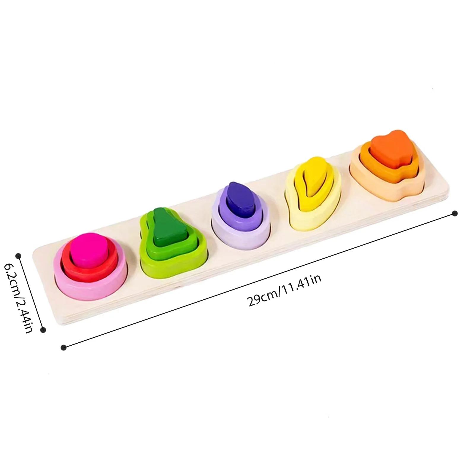 Jouets de tri en bois colorés pour enfants, jouets empilables, matériau sûr, forme géométrique, cadeaux