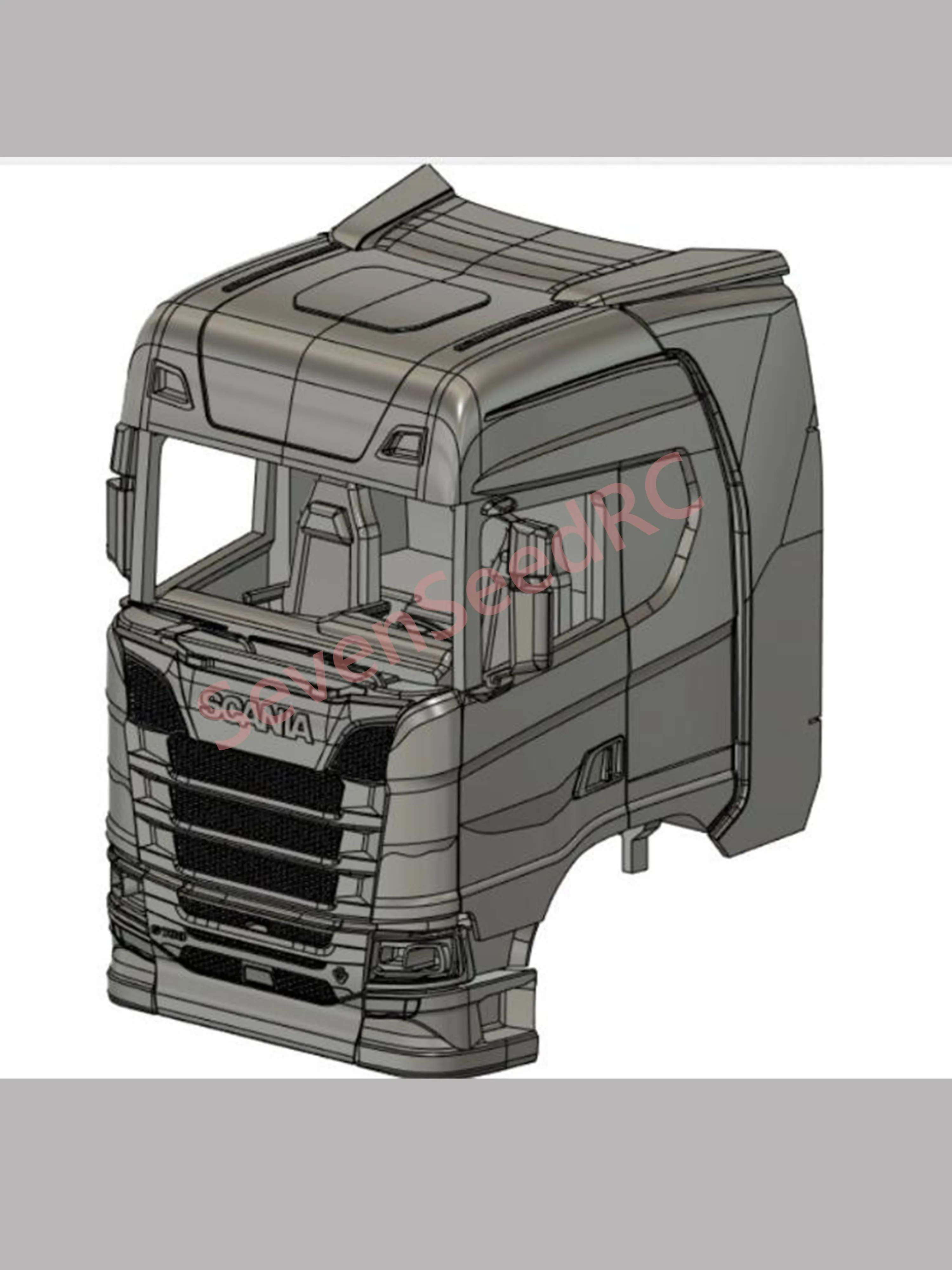 Caminhão impresso em 3D Scania s770 1/14 modelo de ponto estático JDM Tamiya Lesu Lxy Scaleclub SCX10 Trx Crossrc