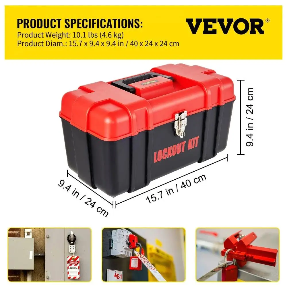 전기 안전을 위한 43PCS 잠금 태그아웃 키트 Loto 키트에는 자물쇠가 포함되어 있습니다. 5KindsLockouts Hasps 태그 타이 박스 산업용