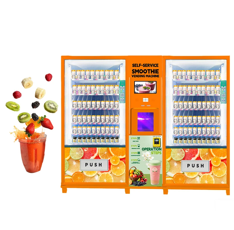 

Large Capacity Durable Material Popular Design Frozen Real Fruit Automatic Machine for Mall Smoothie Vending Machine