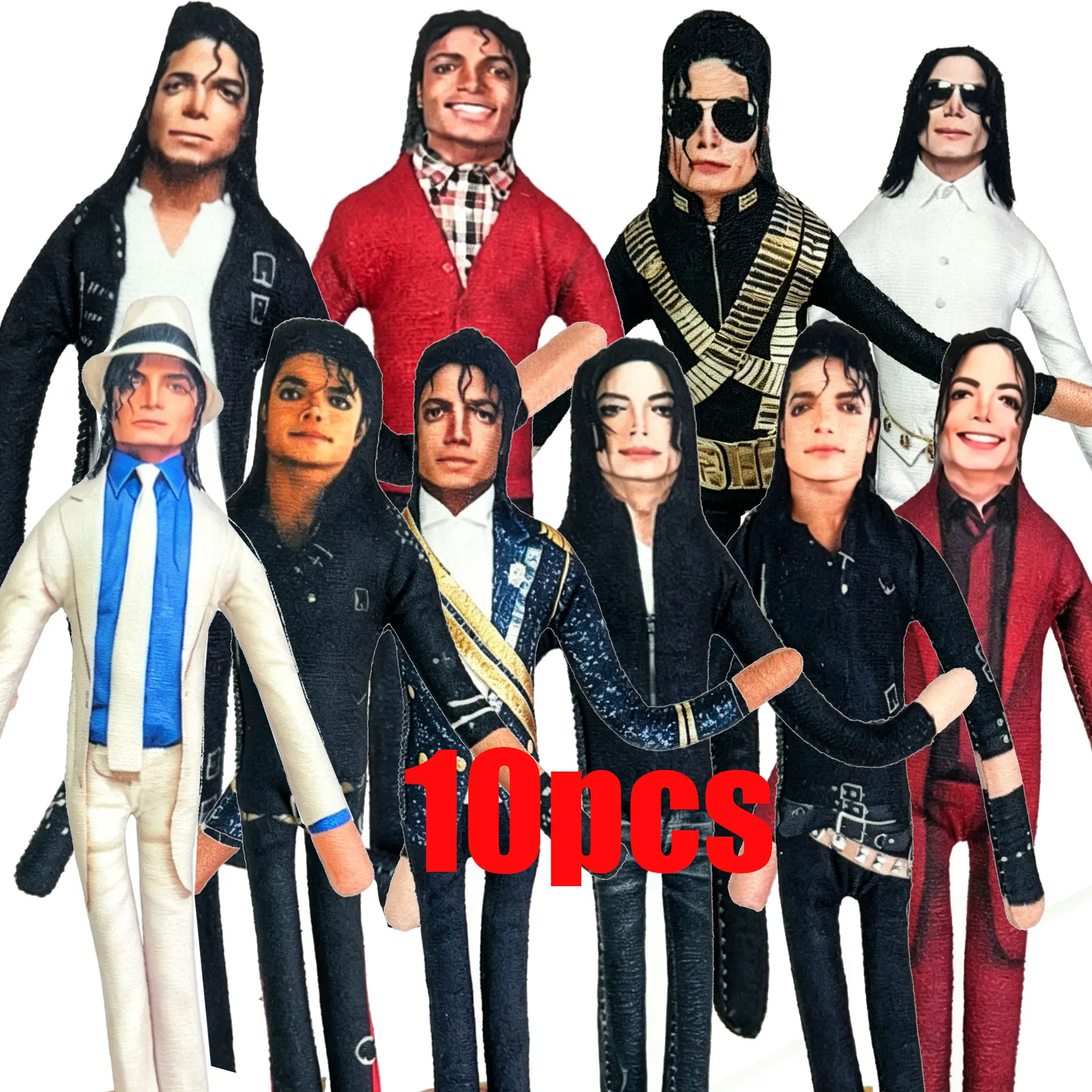 

2026 Anime MJ Michael Jackson Plush Plushy Prop Doll Plush Stuffed Figure Dolls Room Decoration Abstract Joint Mobility Props