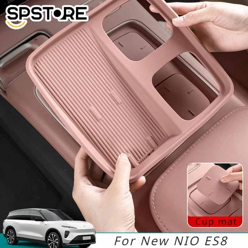 Car Center Wireless Charging Coaster For New NIO ES8 Interior Silicone Storage Box Interior Modification Supplies Accessories