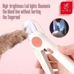 Fenice Professional Pet Nail Clipper Scissors Pet Dog Cat Nail Toe Claw LED Light Nail Trimmer for Animals