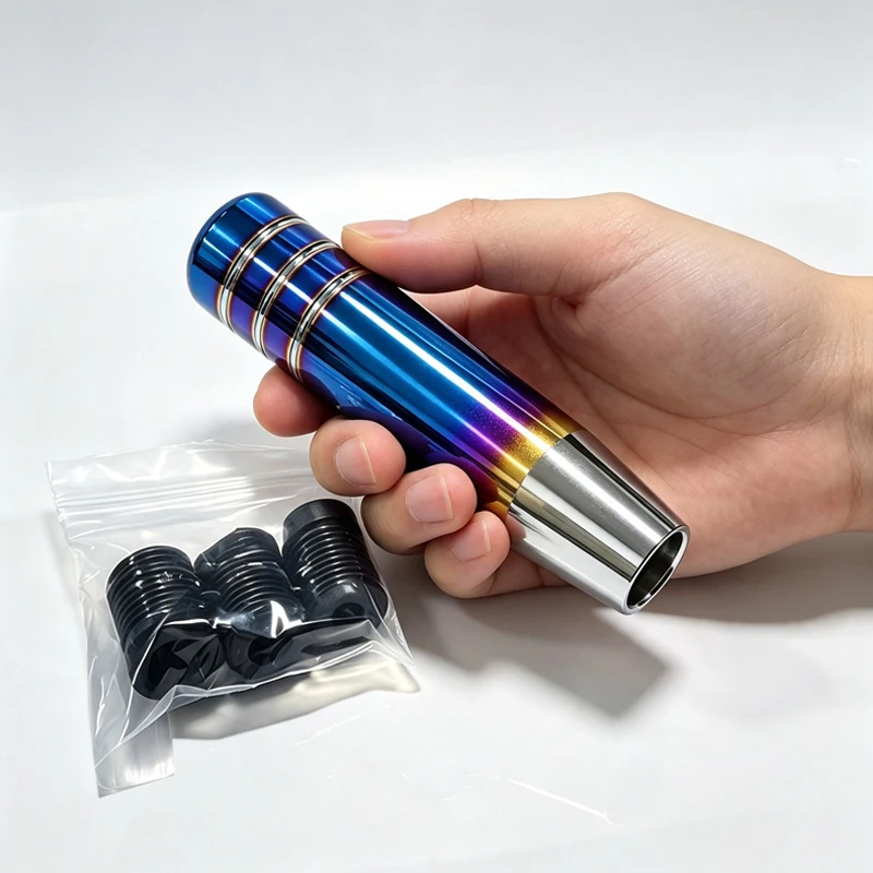 Burnt Blue Gradient Aluminum Car Gear Shift Knob Manual Transmission Shifter Lever Knob Universal Car Interior Modification Acce