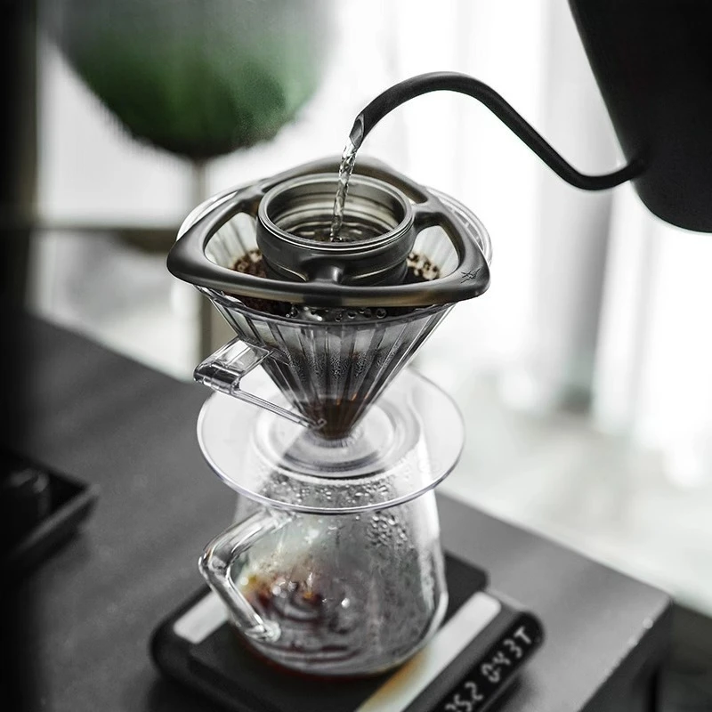 MHW-3BO   Hand brewed coffee glass v60 filter cup splitter, uniform drip filter professional filter cup