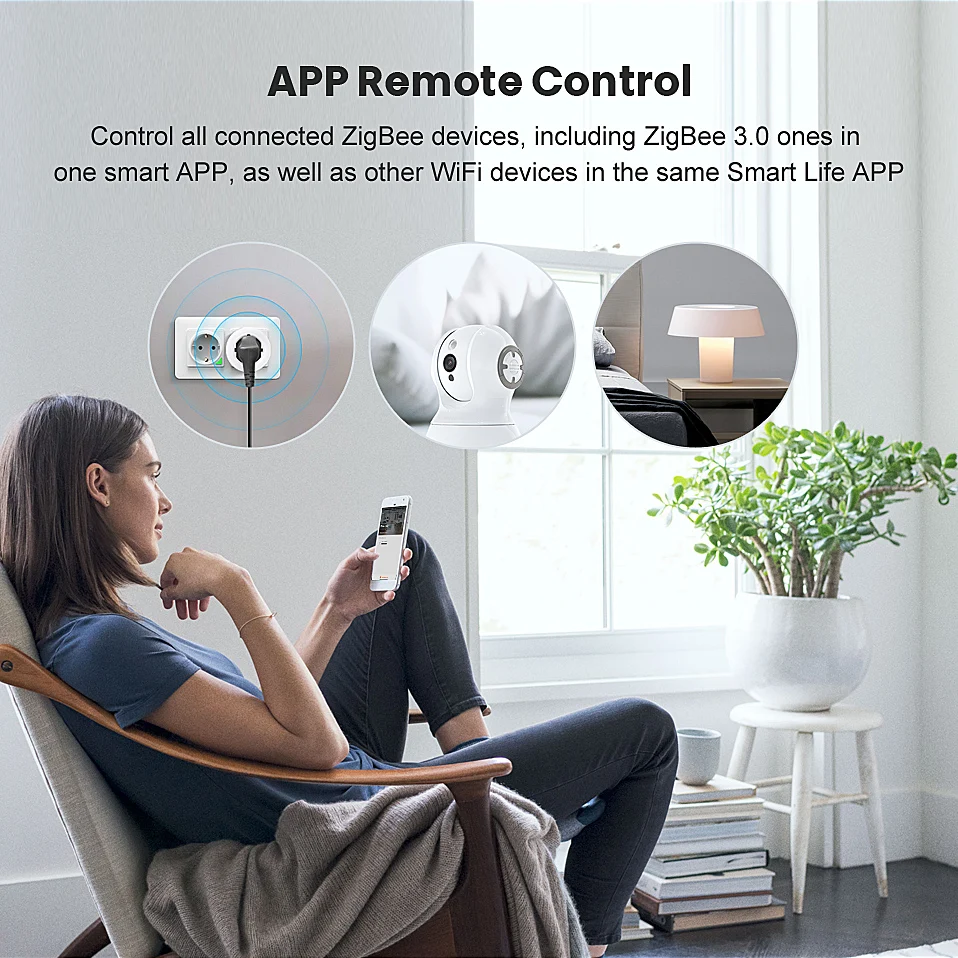 AVATTO-Hub de enlace inteligente Tuya ZigBee 3,0, control remoto por aplicación Smart Life, puente de casa inteligente inalámbrico, funciona con Alexa y Google Home